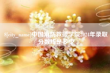 资阳中国消防救援学院2024年录取分数线是多少