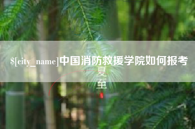 资阳中国消防救援学院如何报考