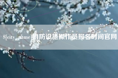 资阳消防设施操作员报名时间官网