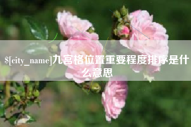 资阳九宫格位置重要程度排序是什么意思