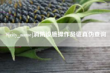 资阳消防设施操作员证真伪查询