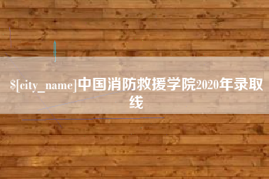 资阳中国消防救援学院2020年录取线