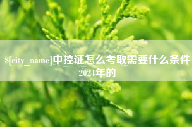 资阳中控证怎么考取需要什么条件2024年的