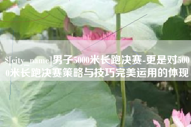 资阳男子5000米长跑决赛-更是对5000米长跑决赛策略与技巧完美运用的体现
