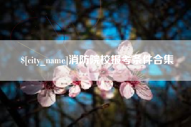 资阳消防院校报考条件合集